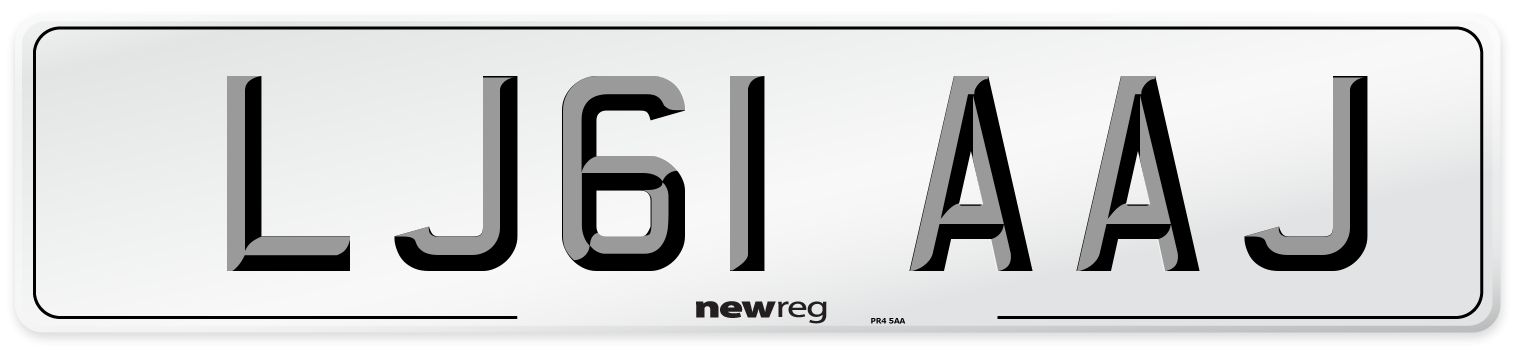 LJ61 AAJ Number Plate from New Reg